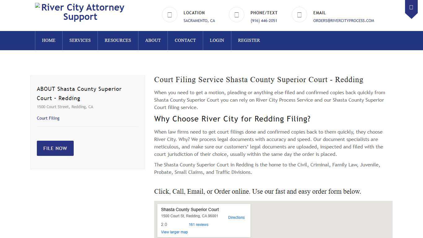 Court Filing Service Shasta County Superior Court Redding Court Filing